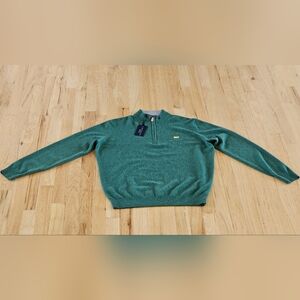 2024 Masters Mens Cashmere Green Quarter Zip Cashmere Sweater New with Tags